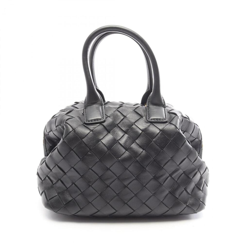 Bottega Veneta Intrecciato Mini Bauletto Handbag, Leather, Women's, Black, 76...